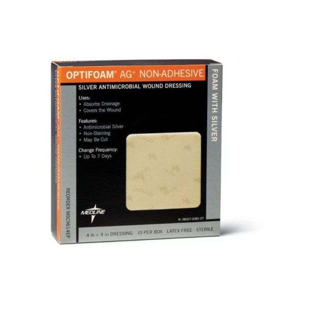 پانسمان اوپتی فوم بدون چسب نقره دار - Optifoam AG+ antimicrobial foam dressing