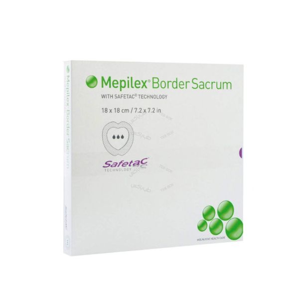 پانسمان فوم جاذب ضد‌آب مپی‌لکس چسبدار ساکروم -Mepilex Border Sacrum 